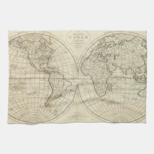 Map of the World 2 2 Tea Towel