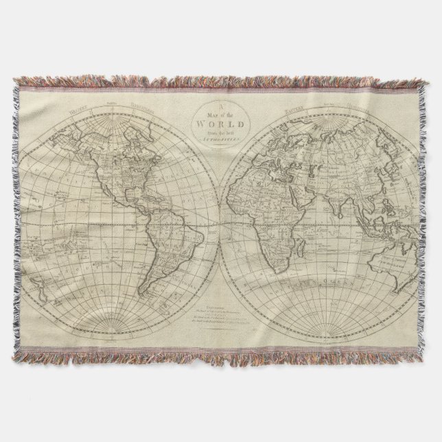 Map of the World 2 2 Throw Blanket (Front)