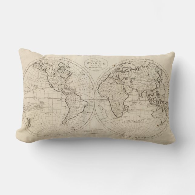 Map of the World 2 Lumbar Cushion (Front)