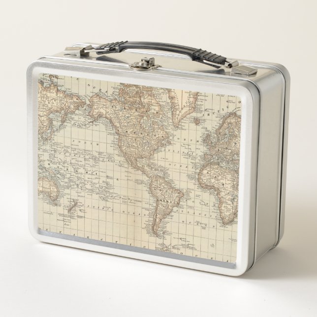 Map of the World 3 Metal Lunch Box (Front)