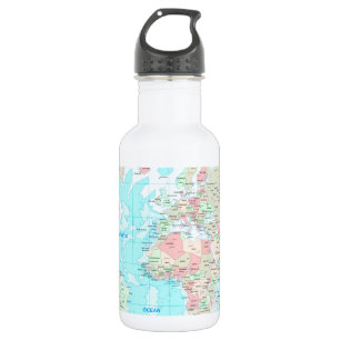 Map of the world 532 ml water bottle