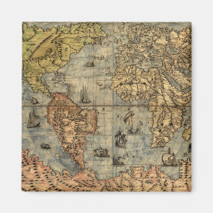 Map of the World Antique Globe Magnet