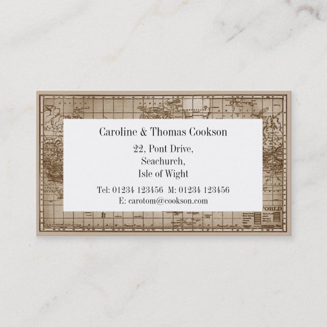 Map of the World Business Card (Front)