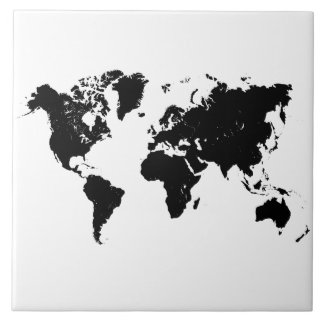 MAP OF THE WORLD CERAMIC TILE