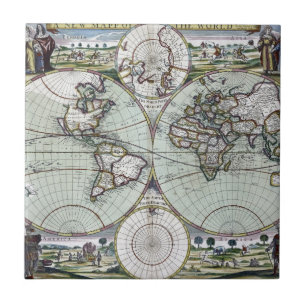 Map of the world ceramic tile