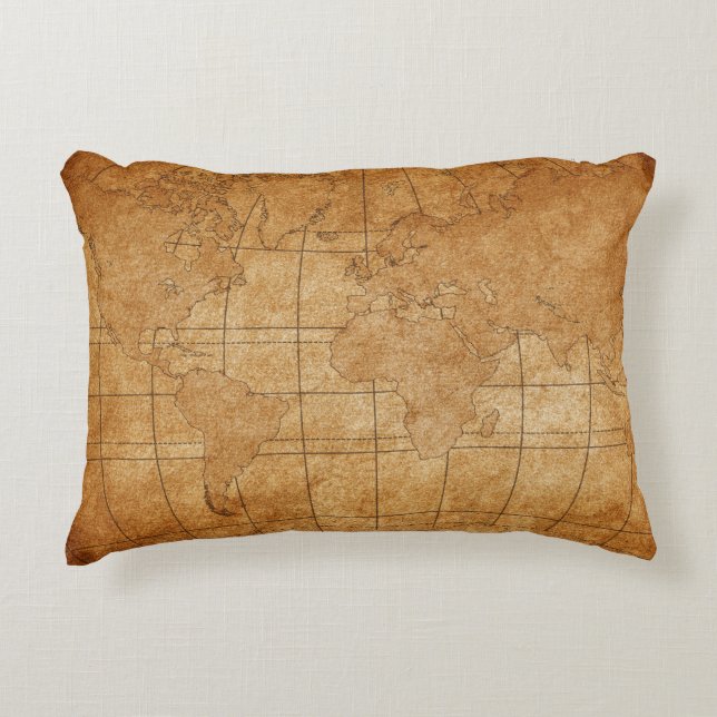 map of the world decorative cushion (Front)