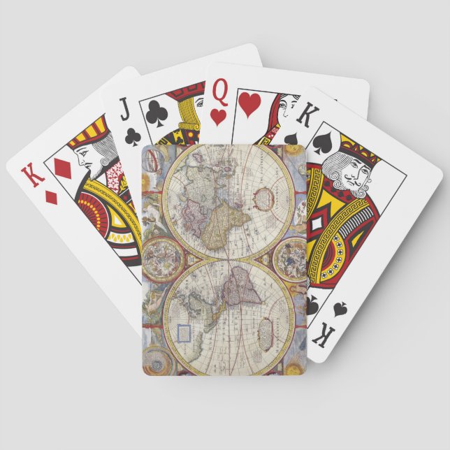 Map of the world from 1626 playing cards (Back)