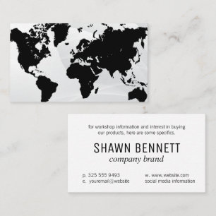 Map of the World   Geography Business Card