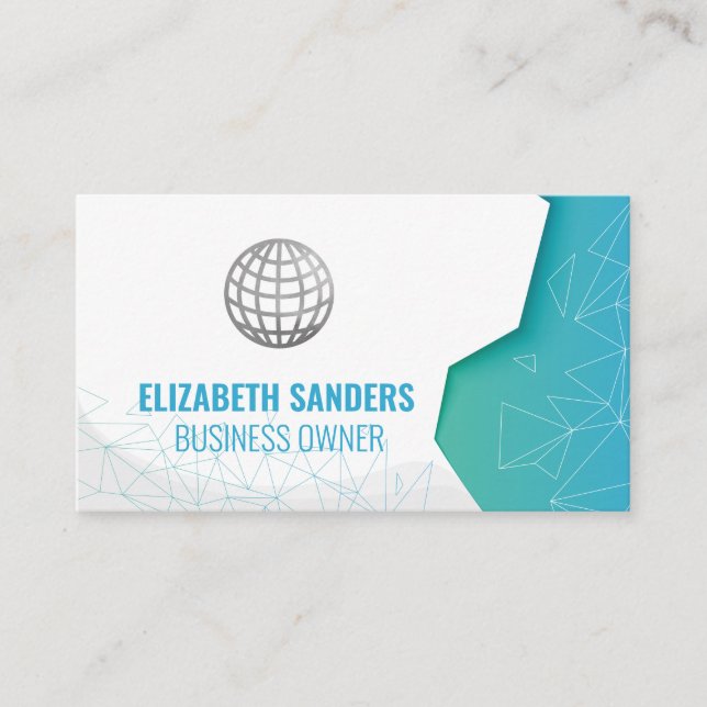 Map of the World | Geometric Business Card (Front)