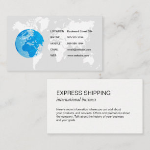 Map of the World / Globe Business Card