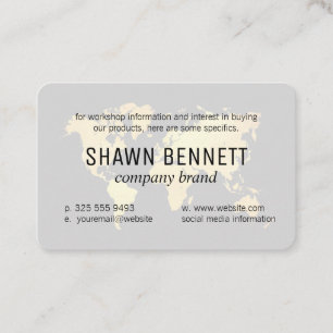 Map of the World (Gold) Variation Business Card