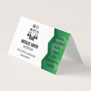 Map of the World Interpreter Languages Business Card