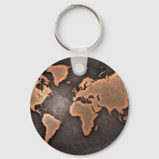 Map of the world key ring