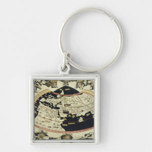 Map of the world key ring