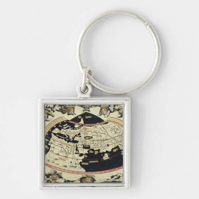 Map of the world key ring (Front)