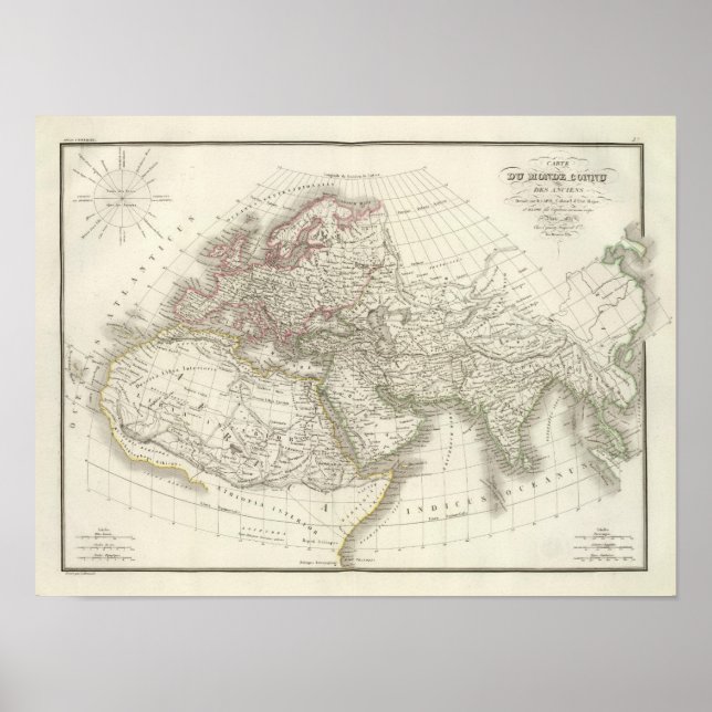 Map of the World known to the ancients Poster (Front)