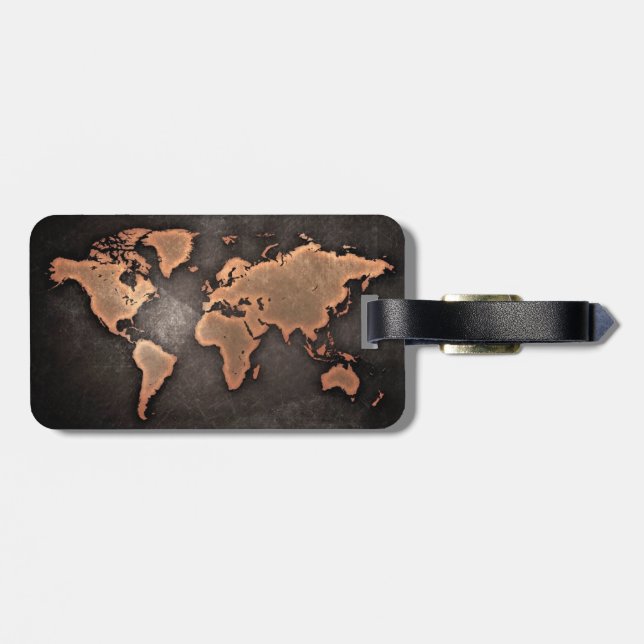 Map of the world luggage tag (Back Horizontal)
