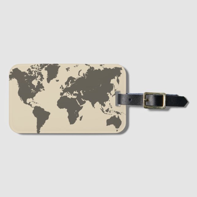 Map of the World Luggage Tag (Front Horizontal)