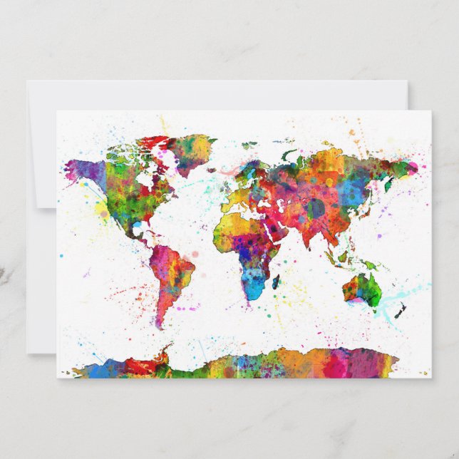 Map of the World Map Watercolor (Front)