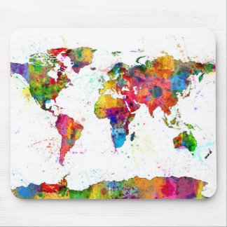 Map of the World Map Watercolor Mouse Pad