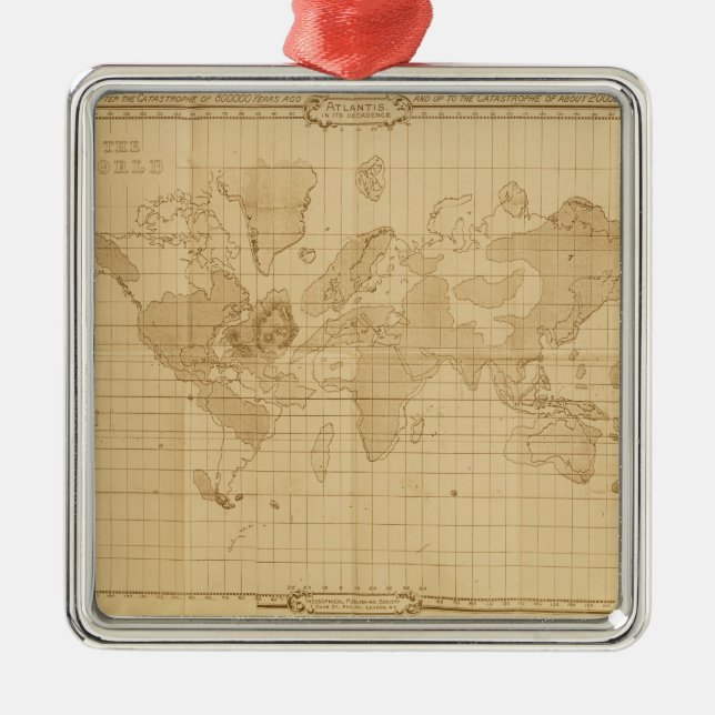 Map of the world metal ornament (Front)