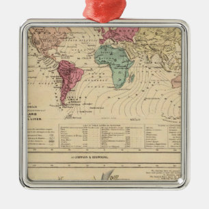 Map of The World Metal Tree Decoration