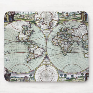 Map of the world mouse pad