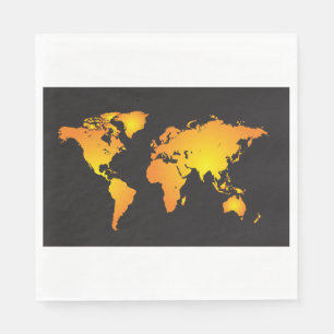 Map Of The World Napkin