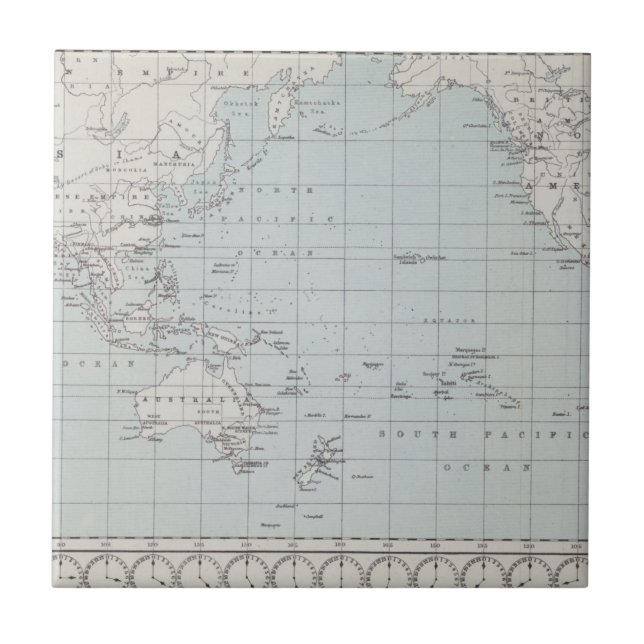 Map of the World on Mercator's Projection Ceramic Tile (Front)