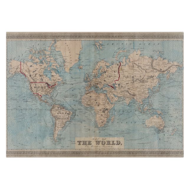Map of the world on Mercator's projection Cutting Board (Front)