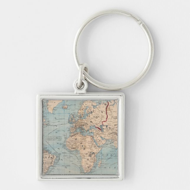 Map of the world on Mercator's projection Key Ring (Front)