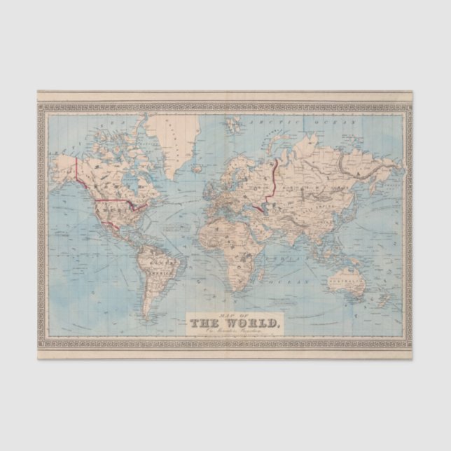 Map of the world on Mercator's projection Tissue Paper (Front)