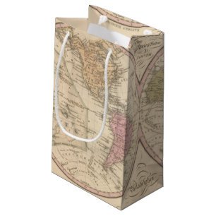 Map Of The World on the Globular Projection 2 Small Gift Bag