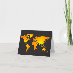 Map Of The World Thank You Card