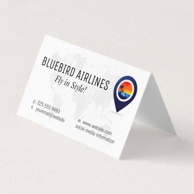 Map of the World | Tropical Island Business Card (Front)