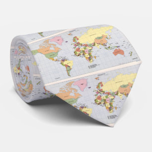 Map of The World with Countries (1987) Tie