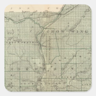Map of Todd, Morrison, Minnesota Square Sticker