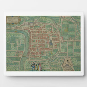 Map of Trento, from 'Civitates Orbis Terrarum' by Plaque