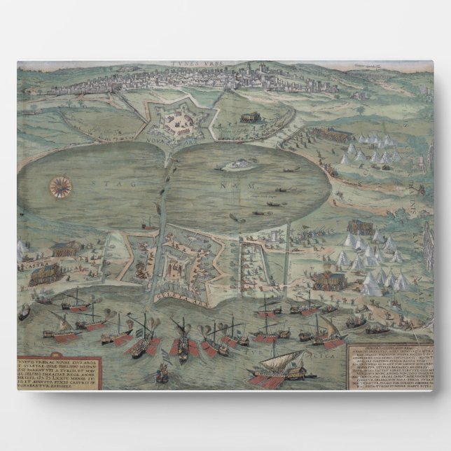 Map of Tunis, from 'Civitates Orbis Terrarum' by G Plaque (Front)