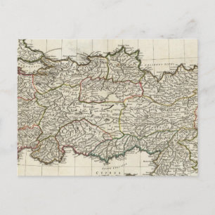 Map of Turkey Postcard