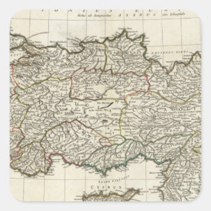 Map of Turkey Square Sticker