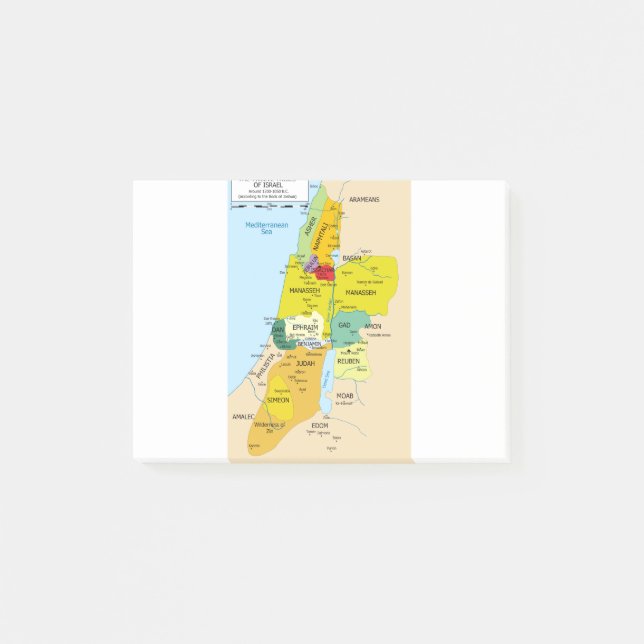 Map of Twelve Tribes of Israel from 1200 to 1050 Post-it Notes (Front)