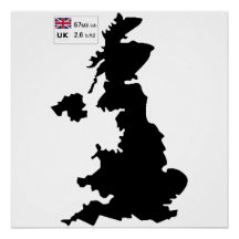 Map of UK and some data