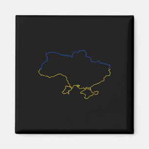 Map Of Ukraine With Blue And Yellow Colors Ukraini Magnet