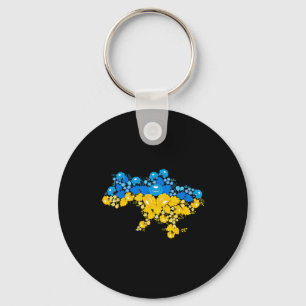 Map Of Ukraine With Flowers Ukrainian Power Key Ring