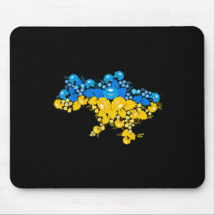Map Of Ukraine With Flowers Ukrainian Power  Mouse Pad