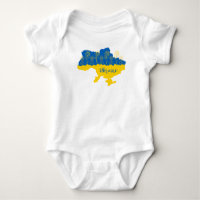 Map of Ukraine with sunflower and Ukrainian flag