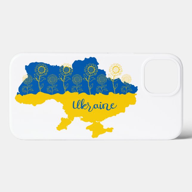 Map of Ukraine with sunflower and Ukrainian flag Case-Mate iPhone Case (Back (Horizontal))