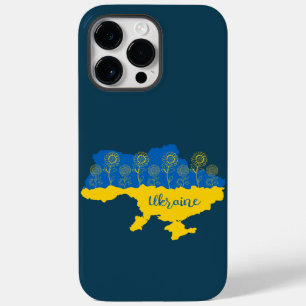 Map of Ukraine with sunflower and Ukrainian flag Case-Mate iPhone 14 Pro Max Case