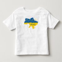 Map of Ukraine with sunflower and Ukrainian flag